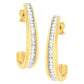 10K Yellow Gold 1 cttw Channel Set Diamond J-Hoop Earrings (H-I Clarity, I1-I2 Color)