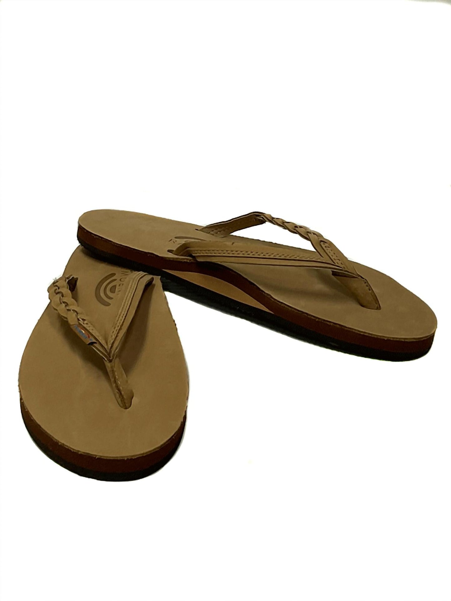 Rainbow Sandals - Women's Flirty Braidy Single Layer Leather Sandal