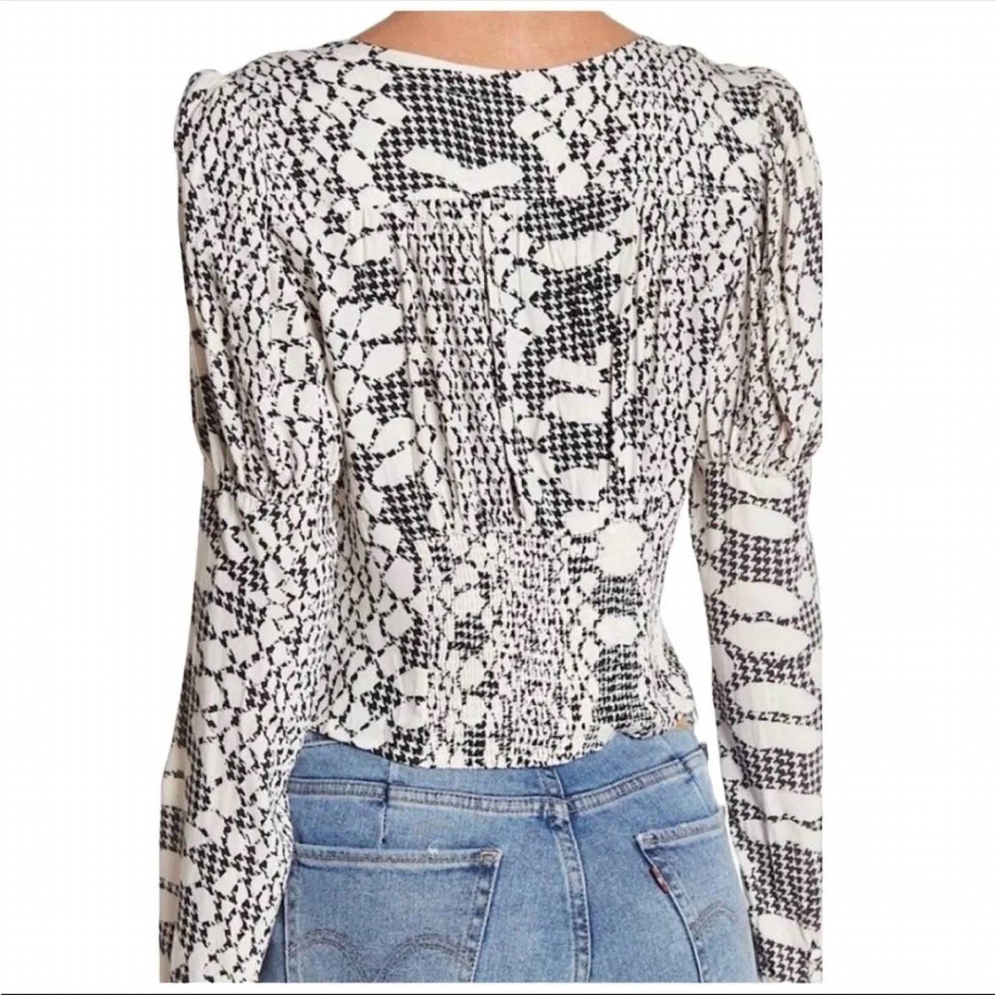 Free People - Sweet On You Cropped Button Down Print Blouse