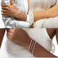 5pcs 14k Silver Plated Adjustable Stackable Bracelet Set