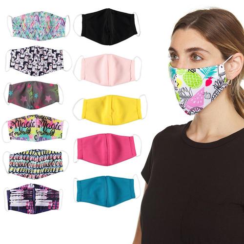 Pacote com 6: Máscaras femininas reutilizáveis ​​e laváveis ​​à máquina 