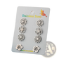 6-piece Floral Stainless Steel Stud Earring Set
