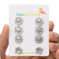 6-piece Floral Stainless Steel Stud Earring Set