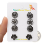 6-piece Floral Stainless Steel Stud Earring Set