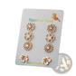 6-piece Floral Stainless Steel Stud Earring Set