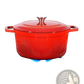Enameled Cast Iron Dutch Oven Heavy-Duty Cookware With Lid Handles 6 Qt Red