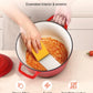 Enameled Cast Iron Dutch Oven Heavy-Duty Cookware With Lid Handles 6 Qt Red