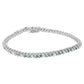 14K White Gold 4 5/8 Cttw Alternating White and Blue Diamond Martini Set Tennis Bracelet (H-I Color, I1-I2 Clarity) - 7" Inches