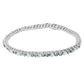 14K White Gold 4 5/8 Cttw Alternating White and Blue Diamond Martini Set Tennis Bracelet (H-I Color, I1-I2 Clarity) - 7" Inches