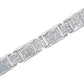 14K White Gold 5.0 Cttw Princess-Cut Diamond Rectangular Alternating Station 7" Tennis Bracelet (G-H Color, SI1-SI2 Clarity)