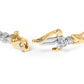 10K Two-Tone Gold 1/2 Cttw Diamond Alternating 3 Stone and X-Link 7" Bracelet (I-J Color, I2-I3 Clarity)