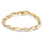 10K Yellow and White Gold 1/2 Cttw Channel Set Diamond Infinity Link 7" Tennis Bracelet (H-I Color, I1-I2 Clarity)