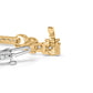 10K Yellow Gold 1.00 Cttw Pave Set Diamond Bar and  X-Link 7" Bracelet (I-J Color, I3 Quality)