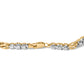 10k Yellow Gold 1.00 Cttw Diamond 3 Stone Link Bracelet (I-J Color, I1-I2 Clarity) -7.25" Inches