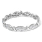14K White Gold 4.0 Cttw Invisble Set Princess-Cut Diamond Wave Style Link Bracelet (H-I Color, SI2-I1 Clarity) - 7"