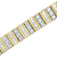 14K Yellow Gold 5.50 Cttw Round and Baguette Diamond Link Bracelet