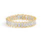 10k Yellow Gold 5.00 Cttw Diamond Oval Banded Link Bracelet (I-J Color, I1-I2 Clarity) - 7" Inches