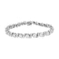 14K White Gold 5 1/4 cttw Diamond S-Link Floral Cluster Tennis Bracelet (I-J Clarity, SI2-I1 Color) - Size 7"