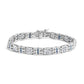 14K White Gold Princess-Cut white and Blue Diamond 3.00 cttw Fashion Link Bracelet (H-I Color, SI1-SI2 Clarity)
