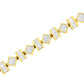 14K Yellow Gold 7.50 Cttw Princess and Baguette Diamond Geometric Link Bracelet