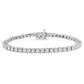 14K White Gold 3.0 Cttw Lab Grown Diamond Illusion-Set Miracle Plate Tennis Bracelet (F-G Color, VS1-VS2 Clarity) - Size 7.25"