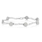 .925 Sterling Silver 1/4 Cttw Diamond Cluster Miracle-Set Station & Twisted Bar 7" Tennis Bracelet (H-I Color, I2-I3 Clarity)