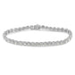 .925 Sterling Silver 1.0 Cttw Diamond Miracle-Set Square Milgrain 7" Link Tennis Bracelet (I-J Color, I3 Clarity)