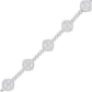 .925 Sterling Silver 3.0 Cttw Diamond Halo Square Shape Link Bracelet (I-J Color, I3 Clarity) - 7.25"