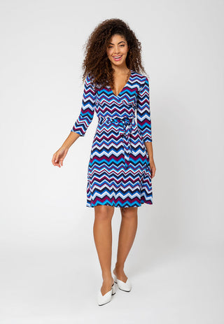 Vestido Leota Feminino Perfect Wrap Chevron Roxo Potion Azul