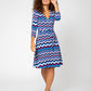 Vestido Leota Feminino Perfect Wrap Chevron Roxo Potion Azul