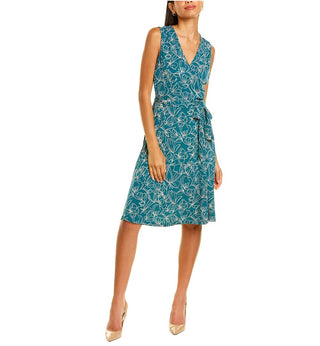 Vestido envelope perfeito sem mangas Leota feminino, tamanho pequeno e grande, com estampa de peciola e pacífico