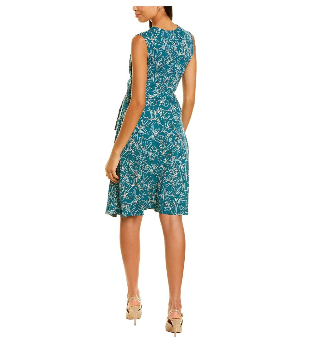 Vestido envelope perfeito sem mangas Leota feminino, tamanho pequeno e grande, com estampa de peciola e pacífico