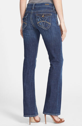 Calça jeans feminina Kut From The Kloth Natalie Bootcut azul tamanho 12