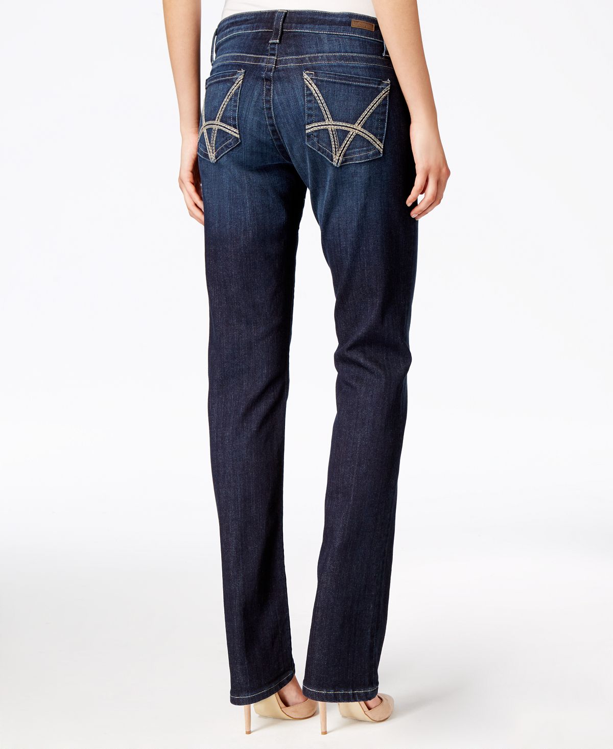 Calça jeans feminina Stevie Straight Leg, azul, tamanho 4, da Kut From The Kloth
