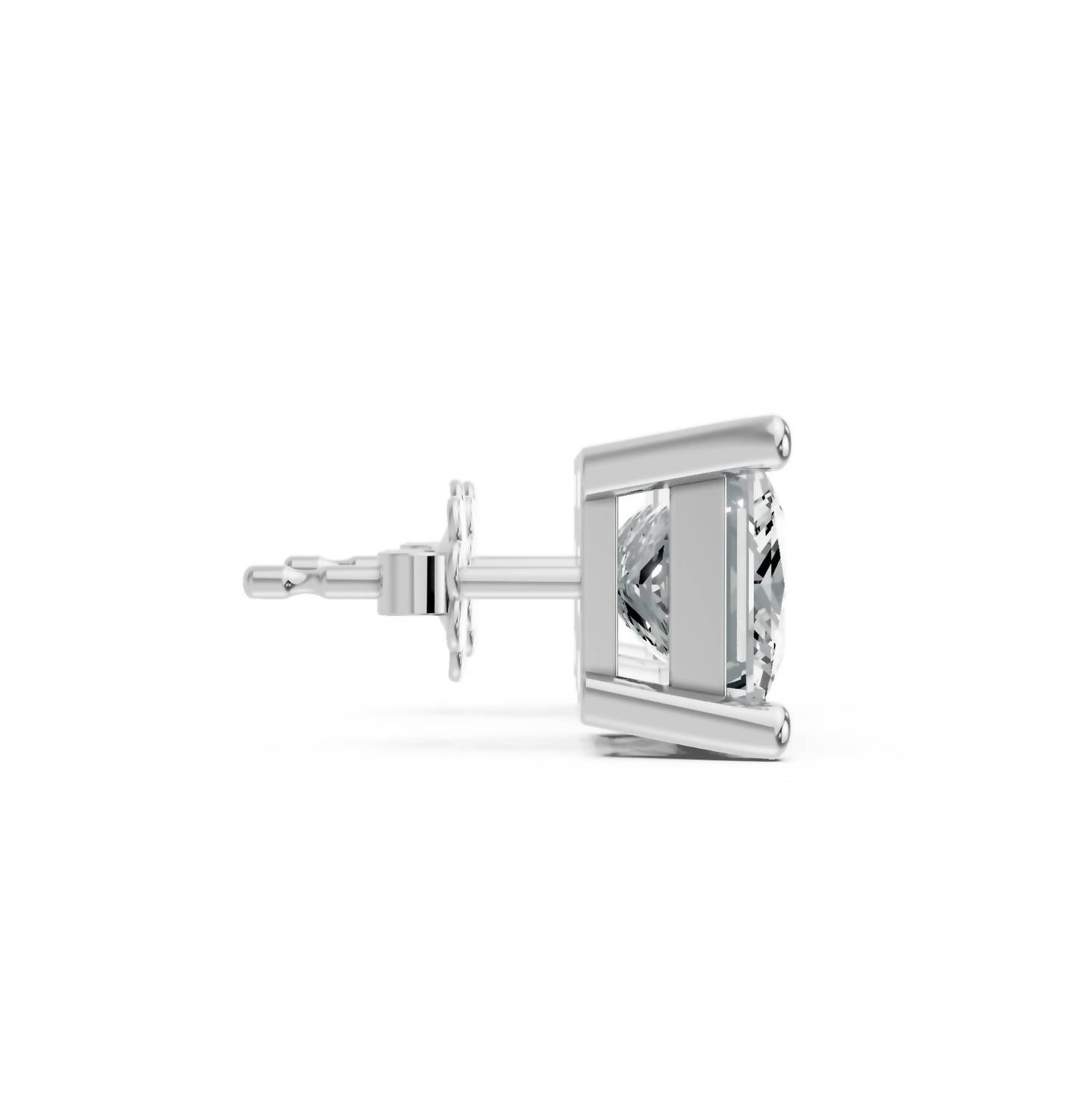 Aamiaa - Women's Princess Shape 4 Prong Push Back Studs