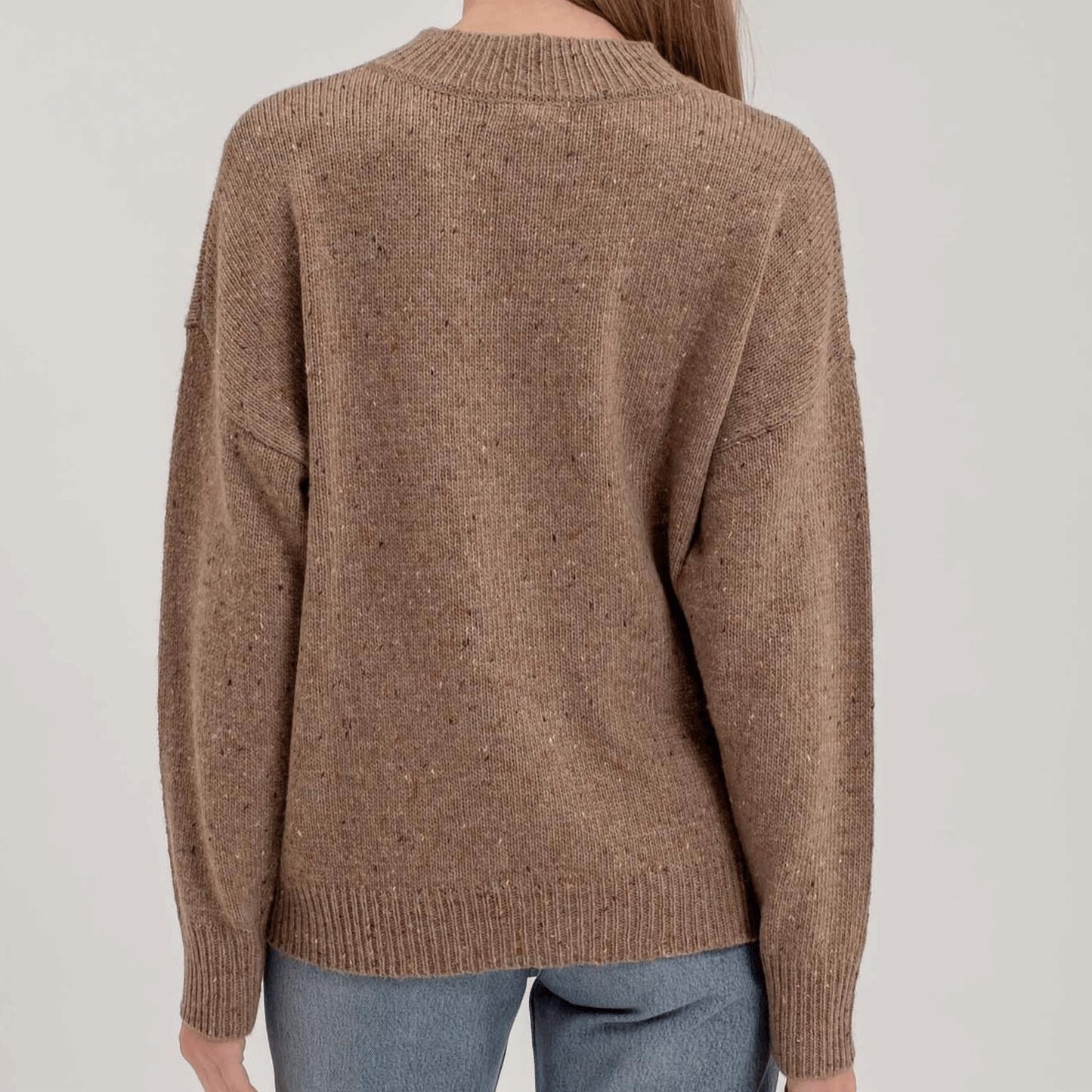 Blu Pepper - Speckle Knit Mock Neck Sweater