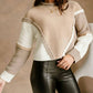Cloud Ten - Neutral Colorblock Braided Sweater