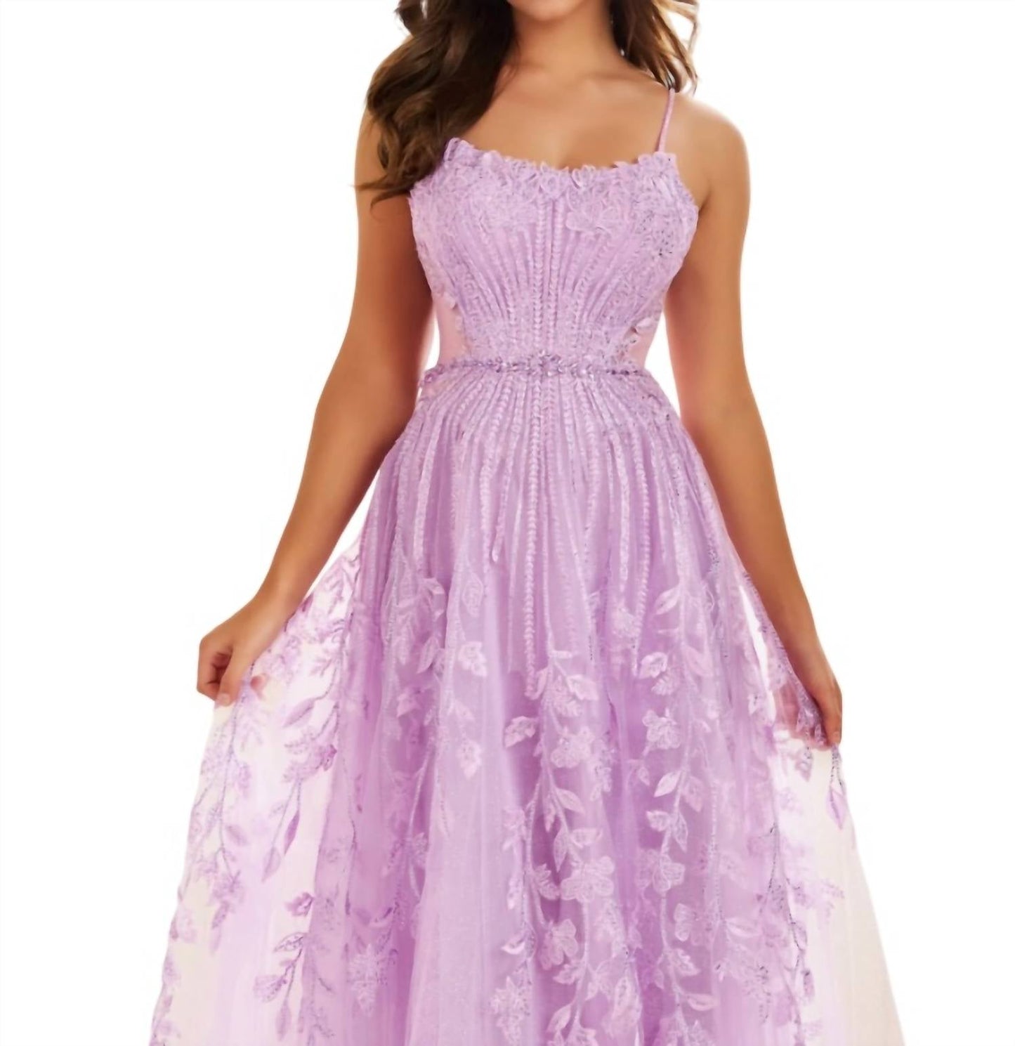 Ellie Wilde - Corset Glitter Tulle Prom Dress