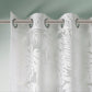 Palm Leaf Burnout Sheer Window Curtain White 50x63