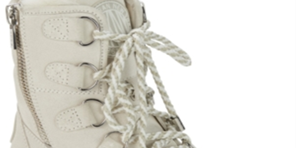 Botas femininas DKNY de tecido com bico fechado e cano curto, tamanho 9,5, marrom