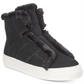 Tênis DKNY Mason High Top Feminino em Couro, Preto, Tamanho 8,5