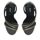 Sandálias femininas DKNY Sandi Fabric com bico fechado e tira no tornozelo para ocasiões especiais, pretas, tamanho 10