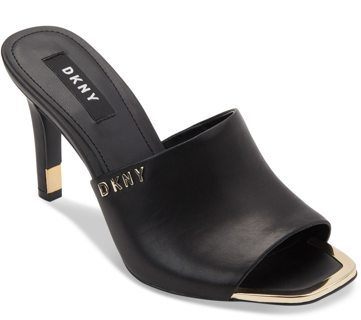 Sandálias sociais femininas DKNY Bronx, pretas, tamanho 6,5