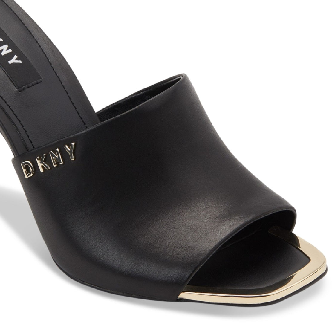 Sandálias sociais femininas DKNY Bronx, pretas, tamanho 6,5