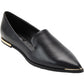 Vestido de couro DKNY Lona Flats feminino, preto, tamanho 6 M