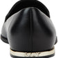 Vestido de couro DKNY Lona Flats feminino, preto, tamanho 6 M