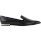 Vestido de couro DKNY Lona Flats feminino, preto, tamanho 6 M