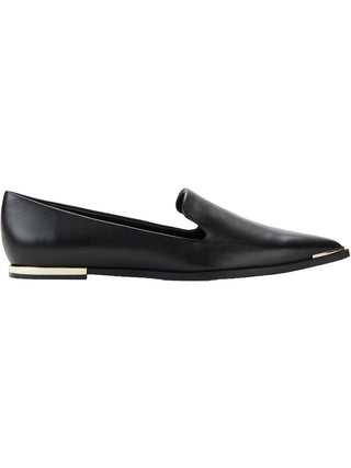 Vestido de couro DKNY Lona Flats feminino, preto, tamanho 6 M