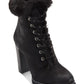 Botas sociais femininas DKNY Darcy com cadarço, pretas, tamanho 9,5