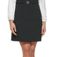 Vestido feminino DKNY com manga plissada e ajuste evasê, preto, tamanho 6